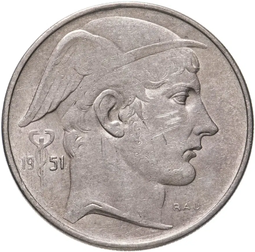 Бельгия 20 франков (francs) 1951