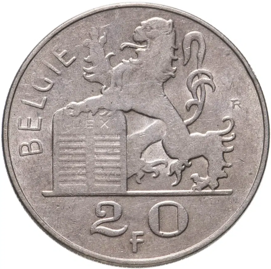 Бельгия 20 франков (francs) 1951, реверс