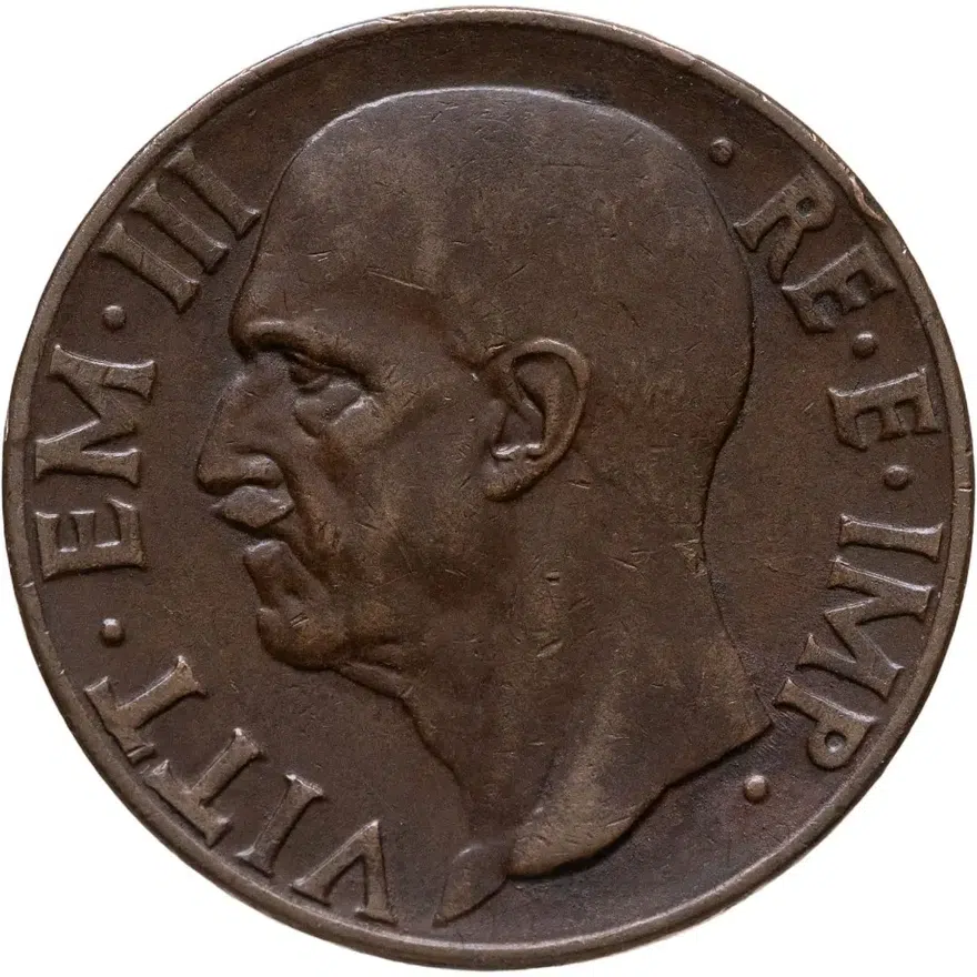 Италия 10 чентезимо (centesimi) 1938, реверс