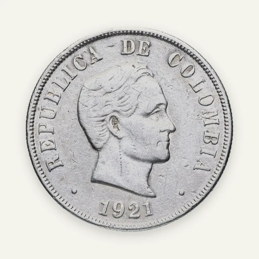 Колумбия 50 сентаво (centavos) 1921, реверс