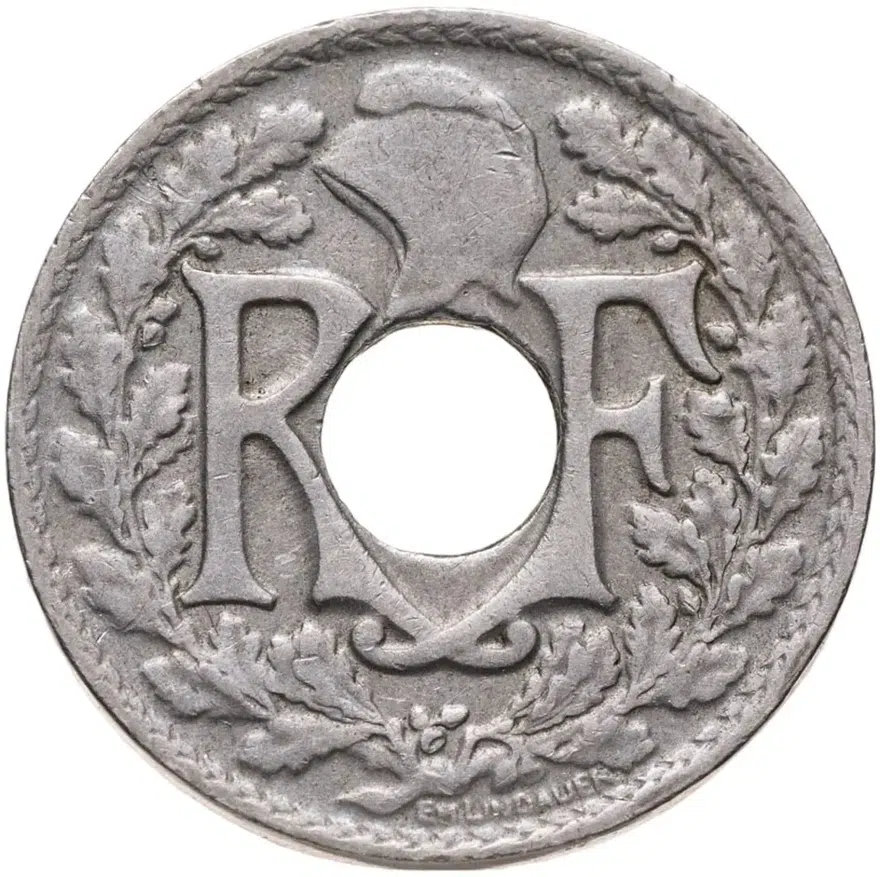 Франция 10 сантимов (centimes) 1919, реверс