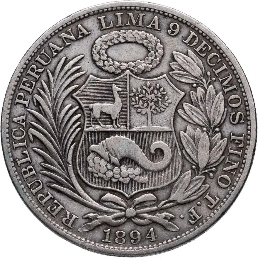 Перу 1 соль (sol) 1894, реверс