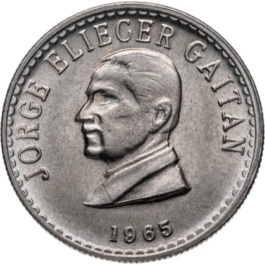Колумбия 50 сентаво (centavos) 1965  Хорхе Эльесер Гайтан