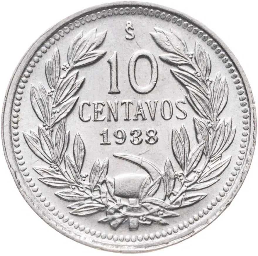 Чили 10 сентаво (centavos) 1938
