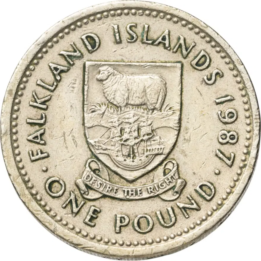 Фолклендские острова 1 фунт (pound) 1987