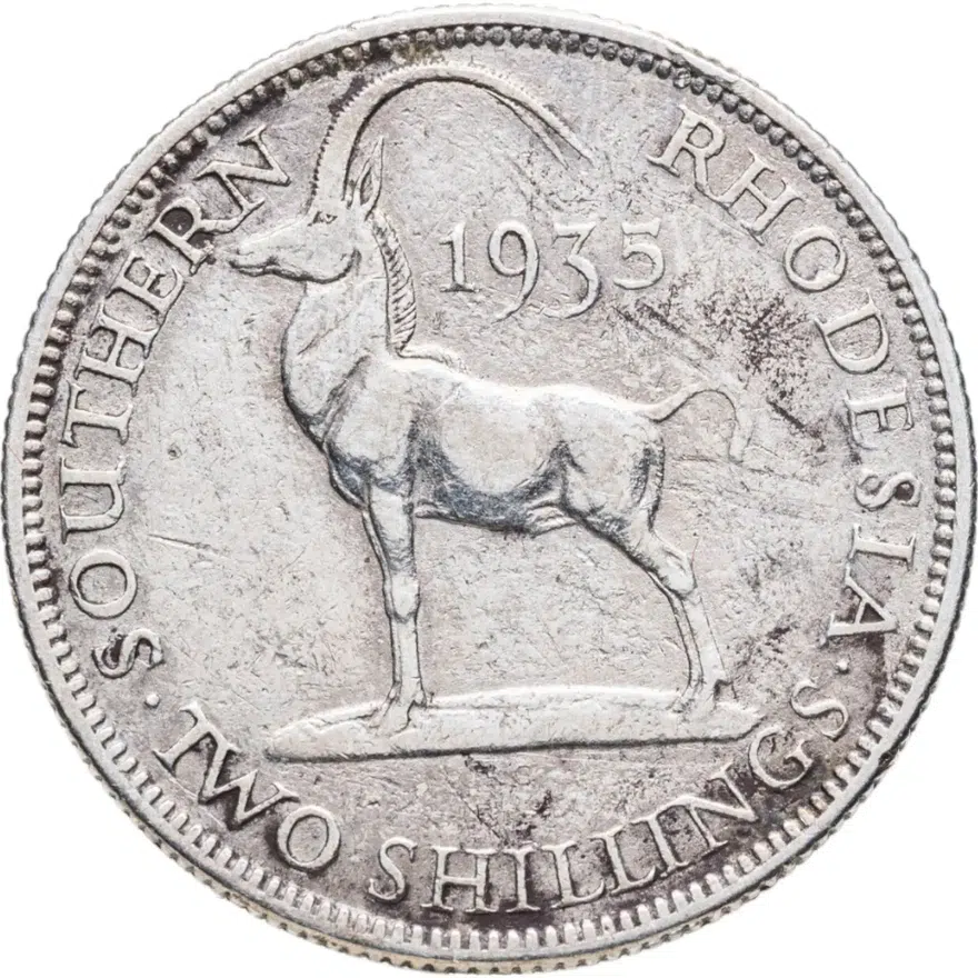 Южная Родезия 2 шиллинга (shillings) 1935, реверс