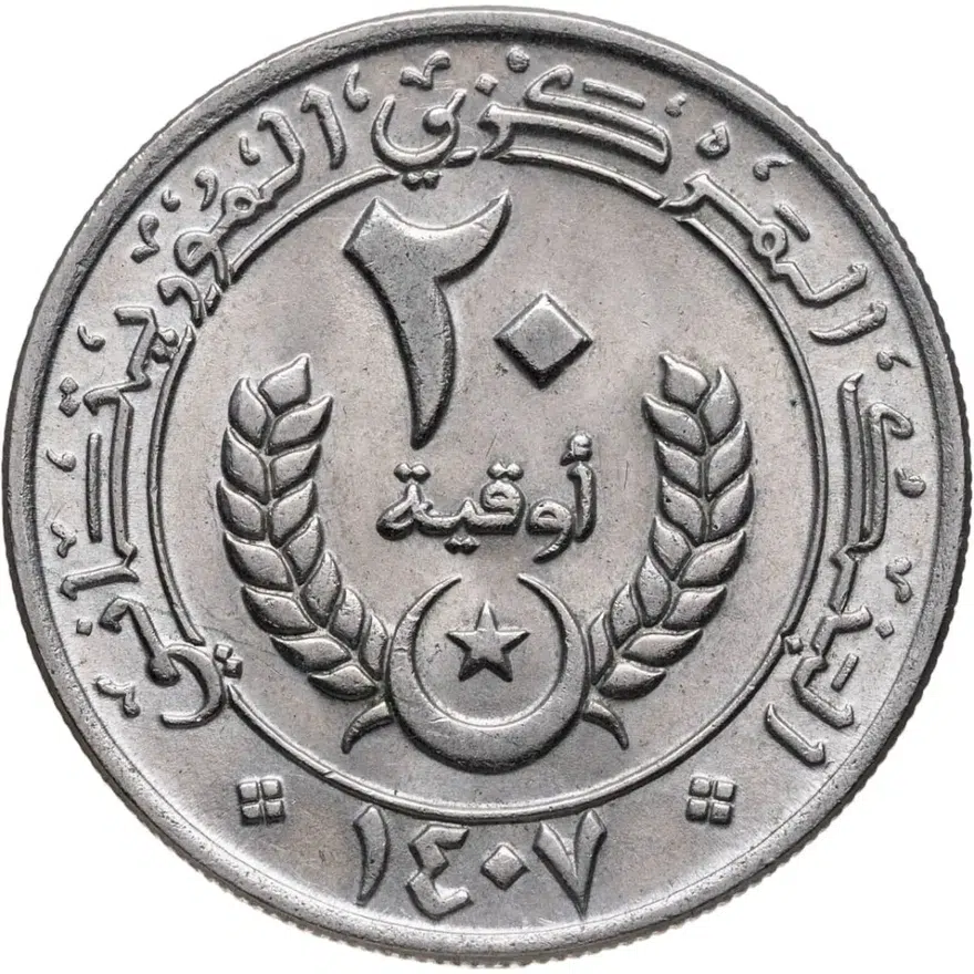 Мавритания 20 угий (ouguiya) 1987