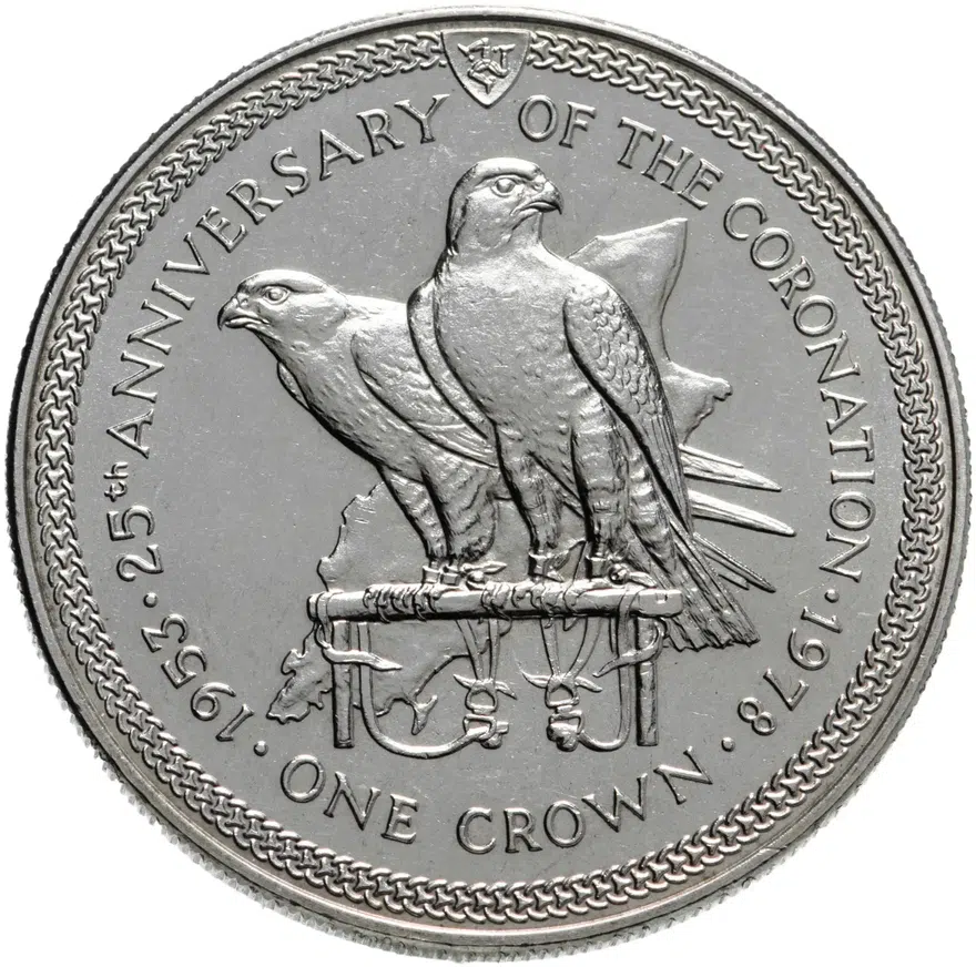 Остров Мэн 1 крона (crown) 1978  25 лет коронации Королевы Елизаветы II