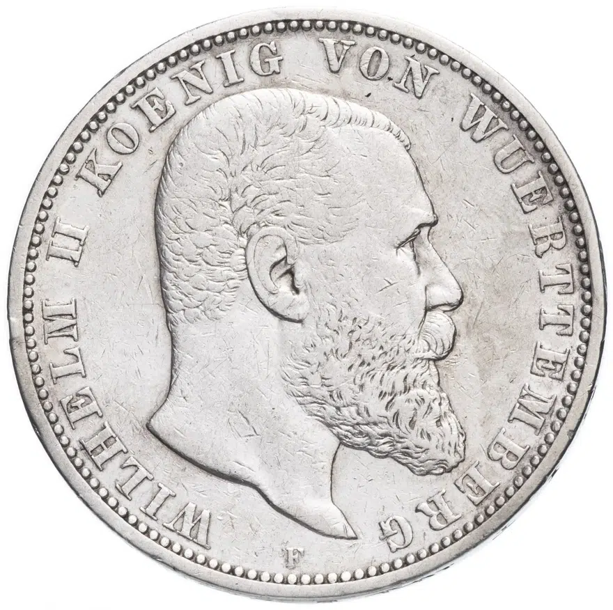 Германия (Вюртемберг) 5 марок (mark) 1901, аверс