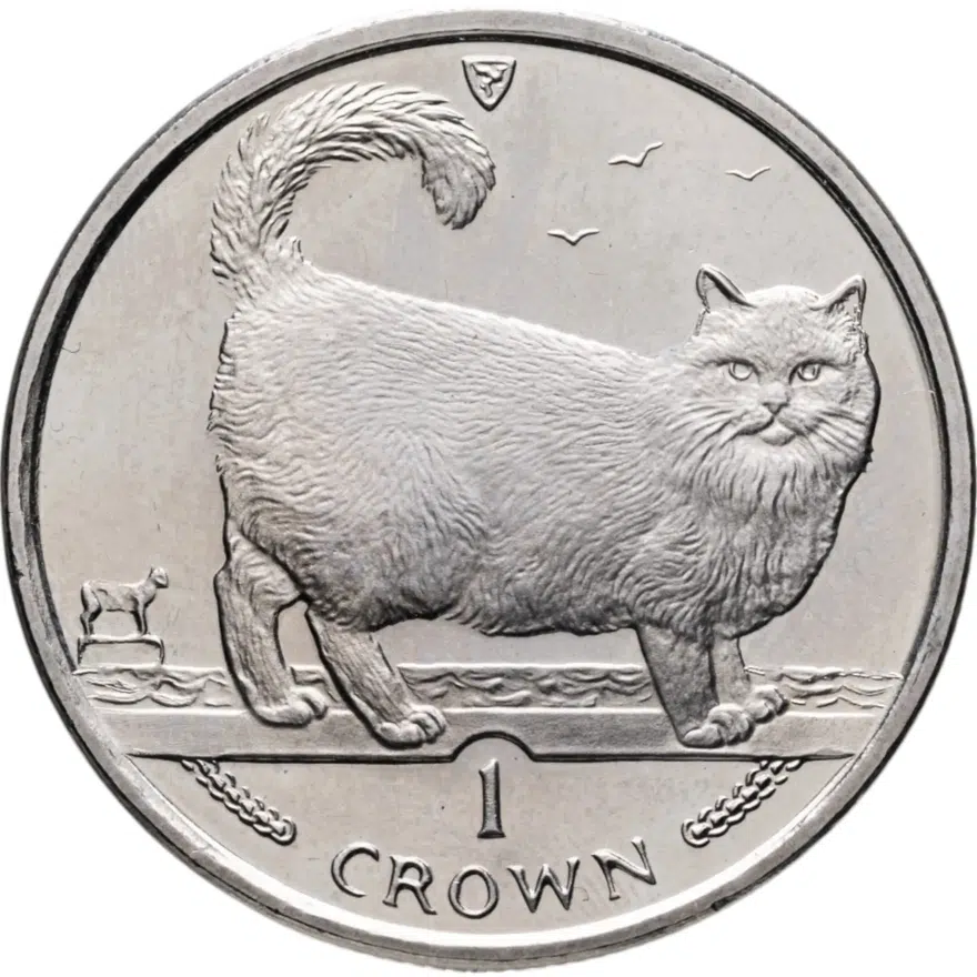 Остров Мэн 1 крона (crown) 1998 "Кошки - Бирманская кошка", аверс