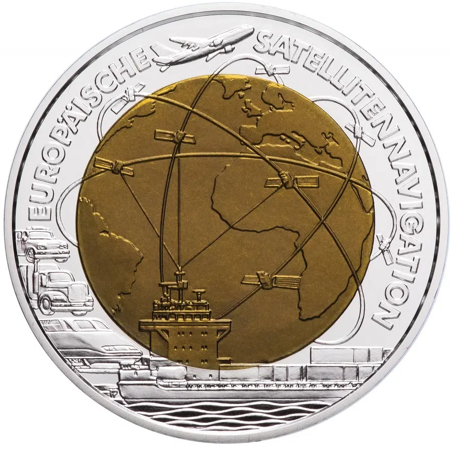 Австрия 25 euro (евро) 2006 "Европейская спутниковая навигация" в футляре с сертификатом