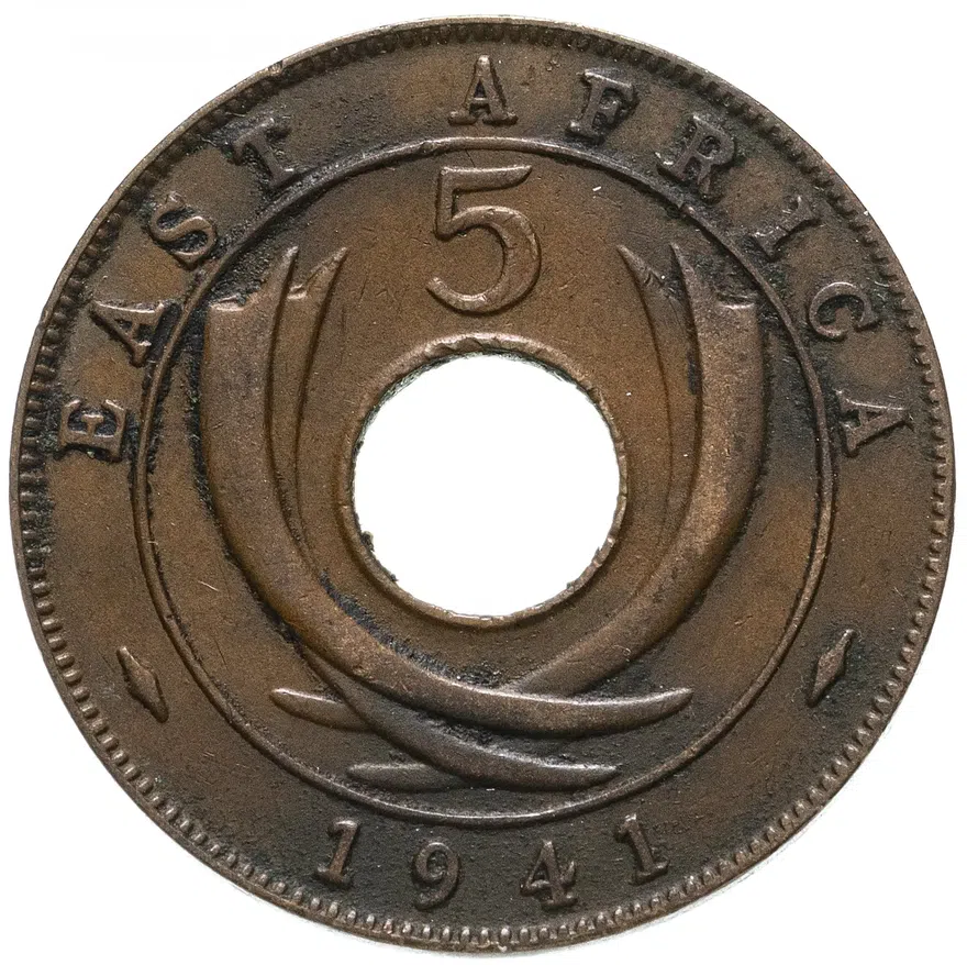 Британская Восточная Африка 5 центов (cents) 1941   знак монетного двора: "I" - Бомбей