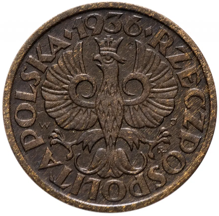 Польша 1 грош 1936, реверс