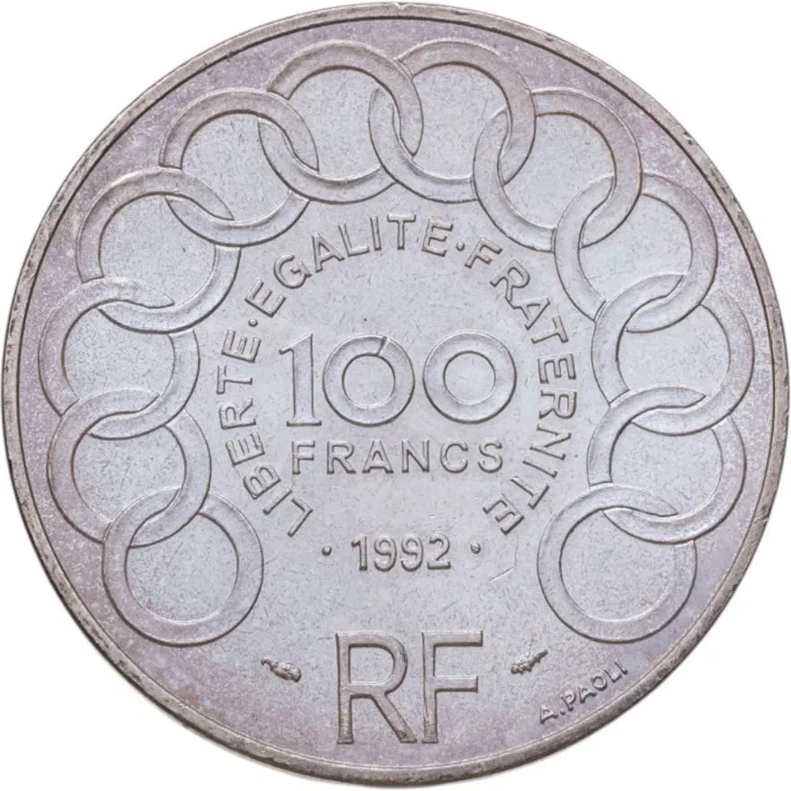 Франция 100 франков (francs) 1992, аверс