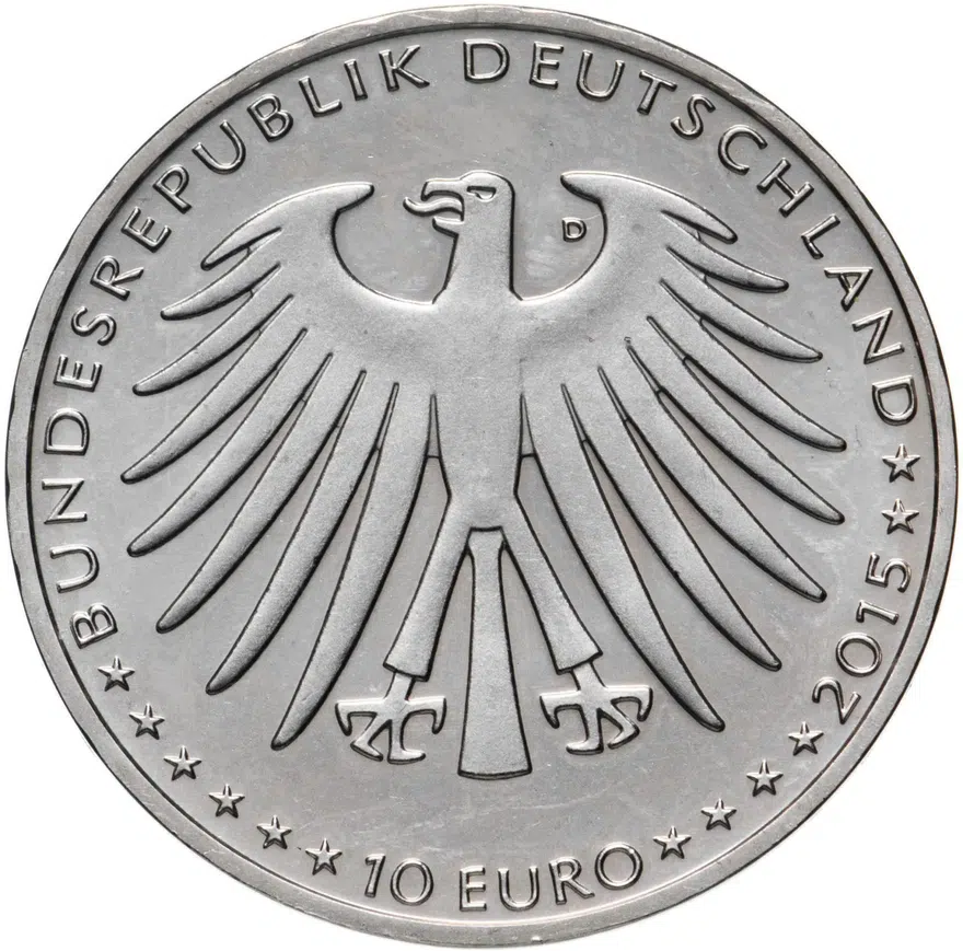 Германия 10 euro (евро) 2015 D  "Спящая красавица", реверс