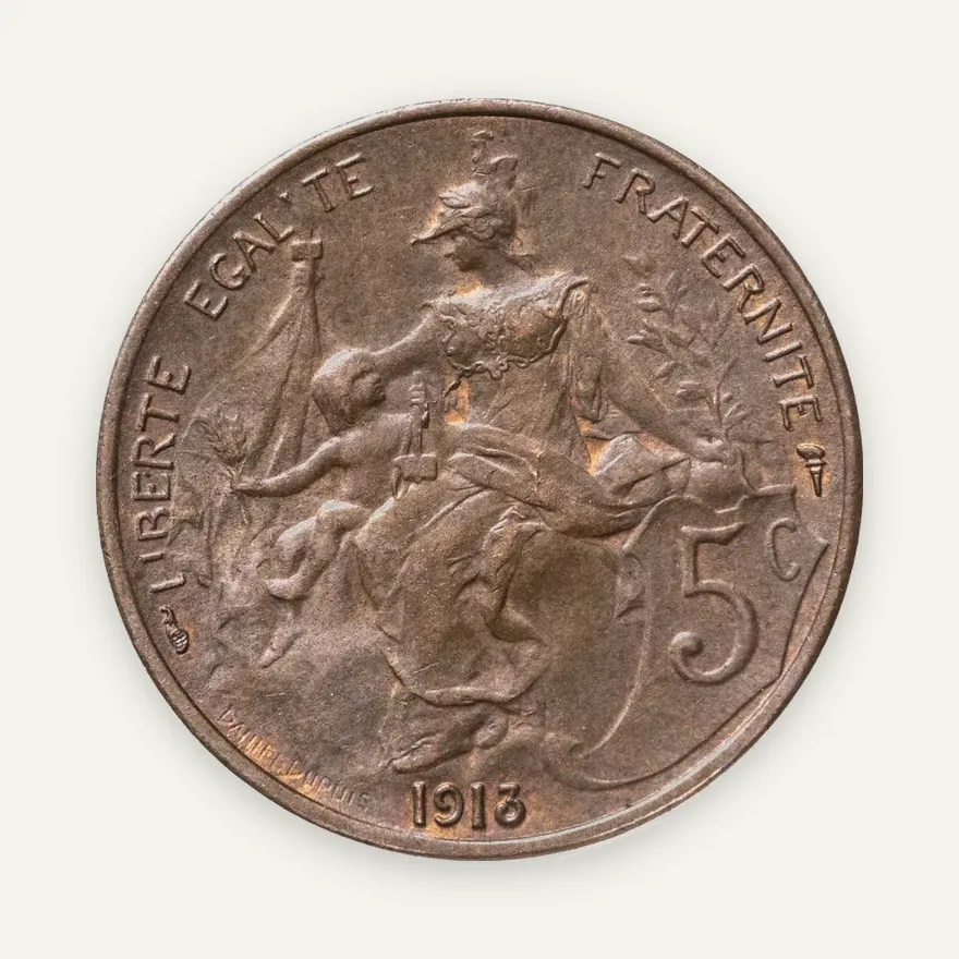 Франция 5 сантимов (centimes) 1913, аверс