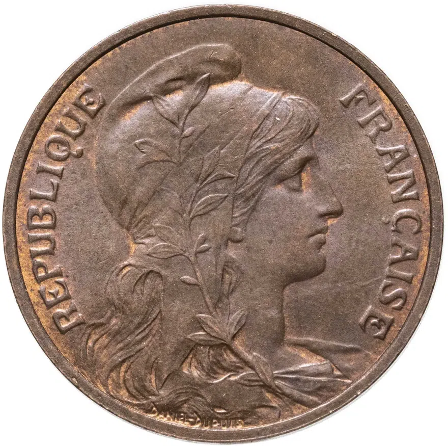 Франция 5 сантимов (centimes) 1913, реверс