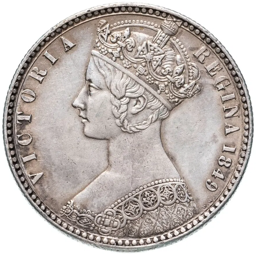 Великобритания 2 шиллинга (флорин, shillings) 1849, аверс