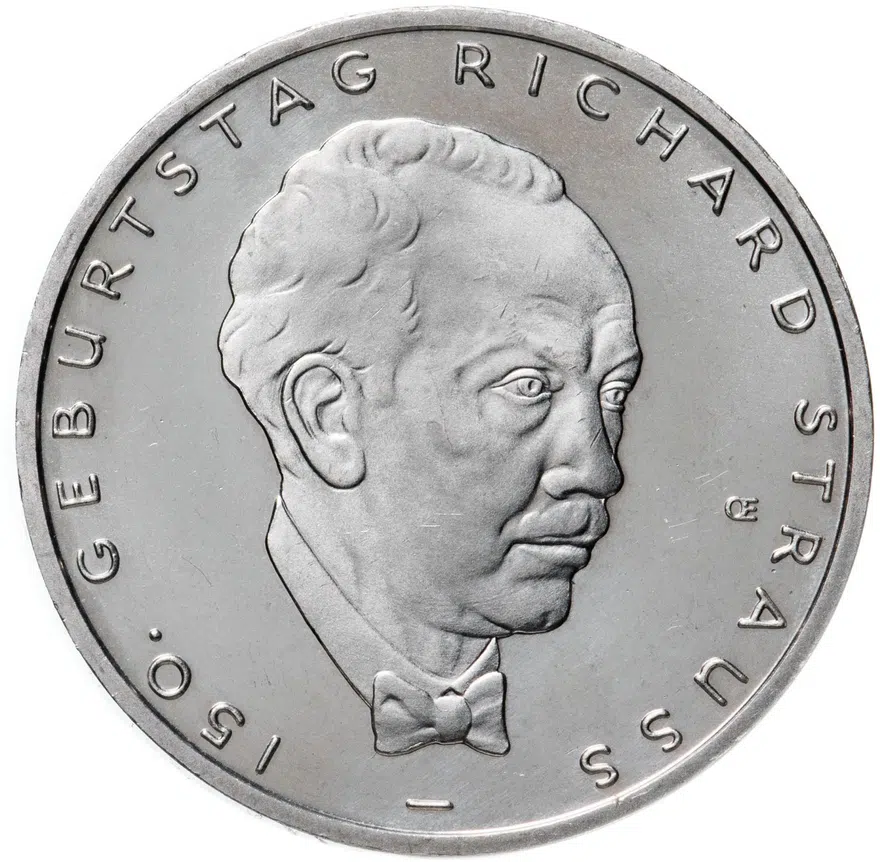 Германия 10 евро (euro) 2014 D 150 лет со дня рождения Рихарда Георга Штрауса медно-никелевый сплав