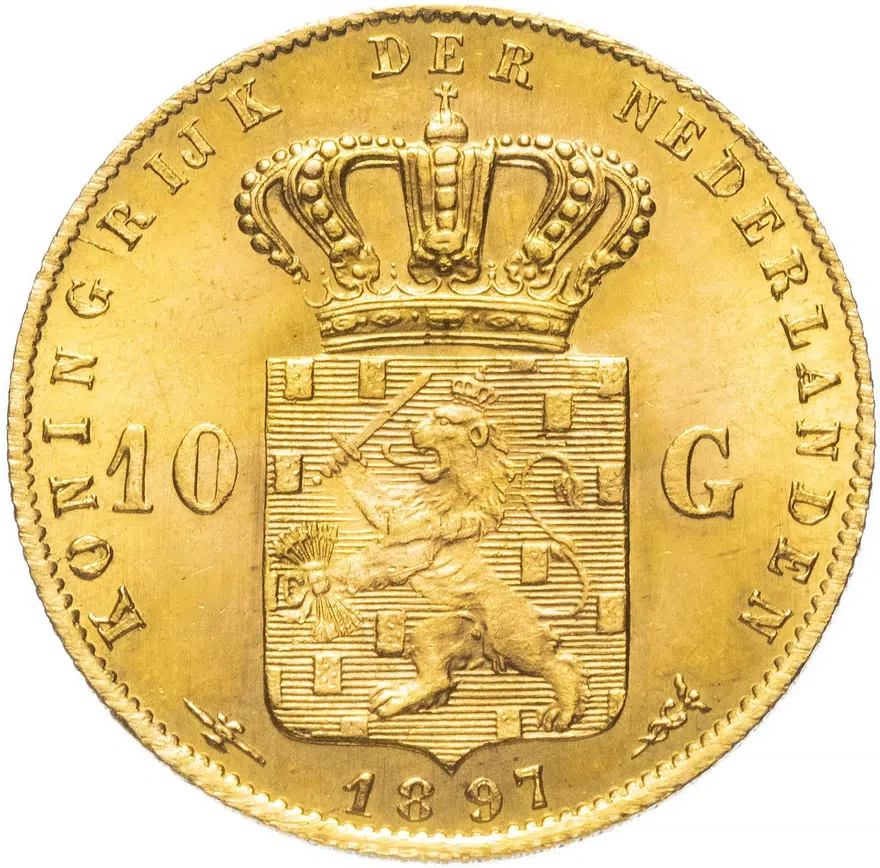Нидерланды 10 гульденов (gulden) 1897