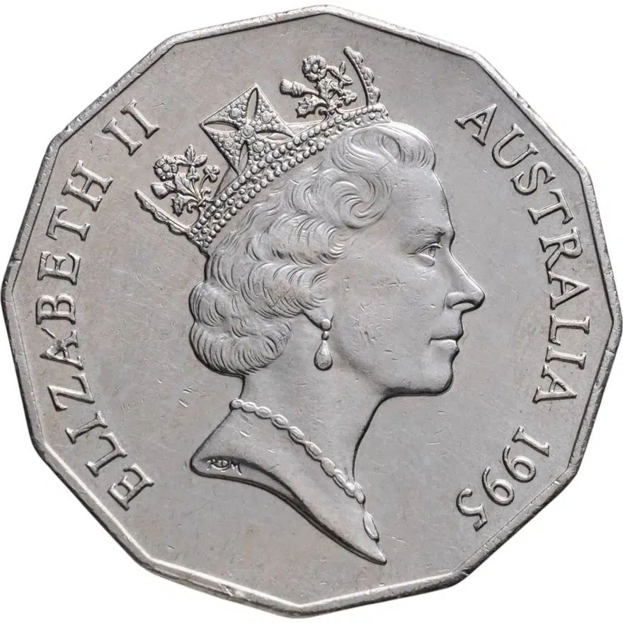 Австралия 50 центов (cents) 1995  50 лет со дня окончания Второй Мировой войны, реверс