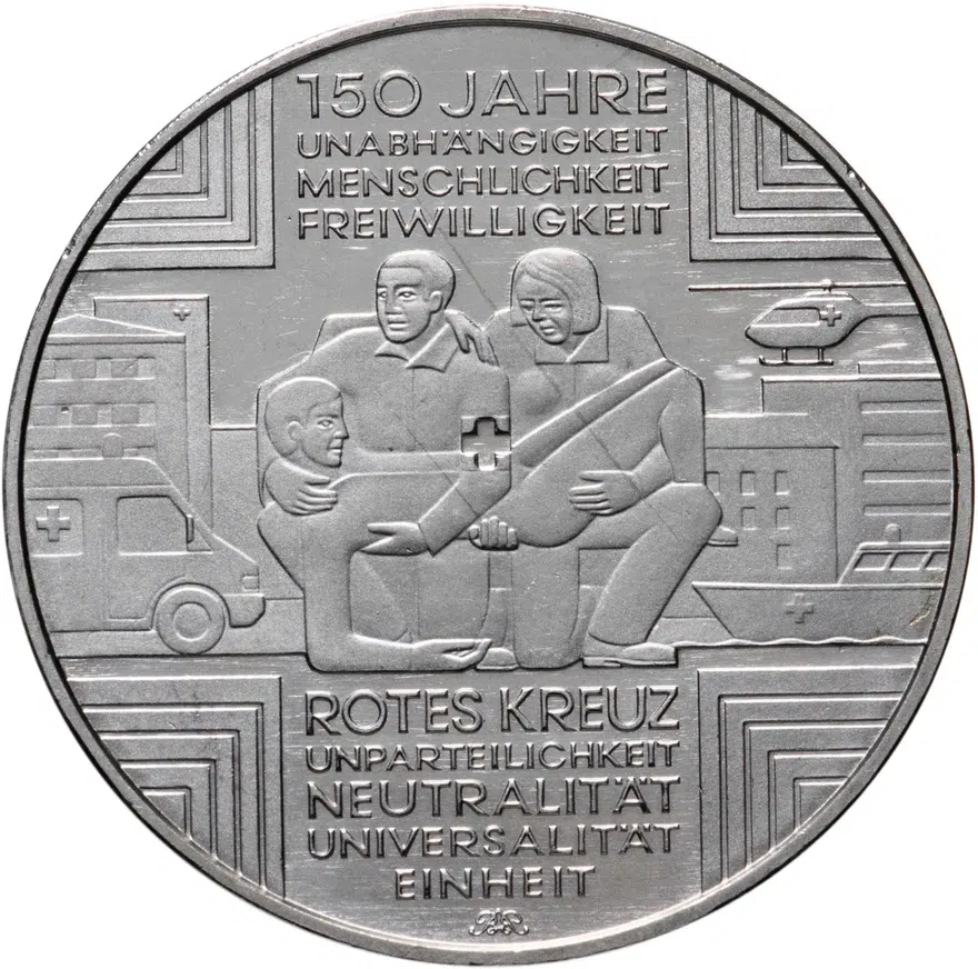 Германия 10 евро (euro) 2013 А 150 лет Красному Кресту медно-никелевый сплав
