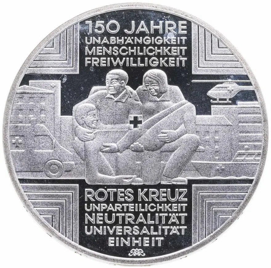 Германия 10 евро (euro) 2013 А 150 лет Красному Кресту