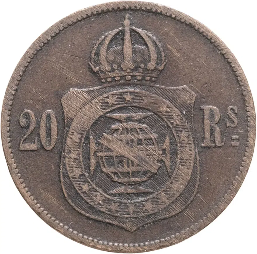 Бразилия 20 реалов (рейс, reis) 1868