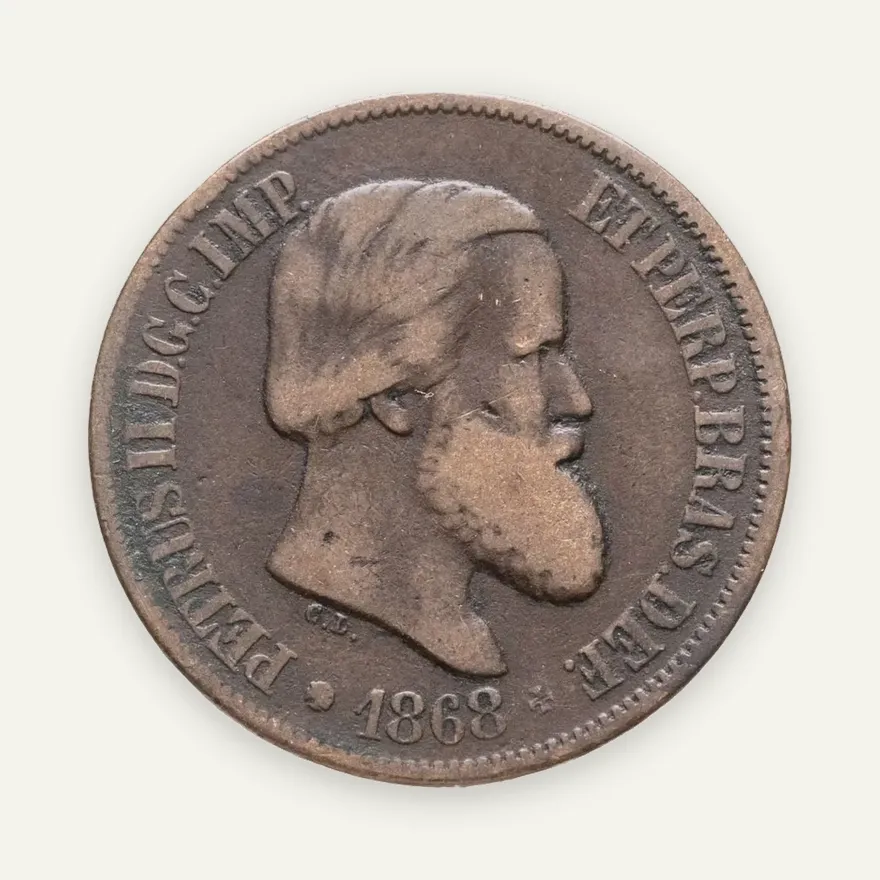 Бразилия 20 реалов (рейс, reis) 1868, реверс