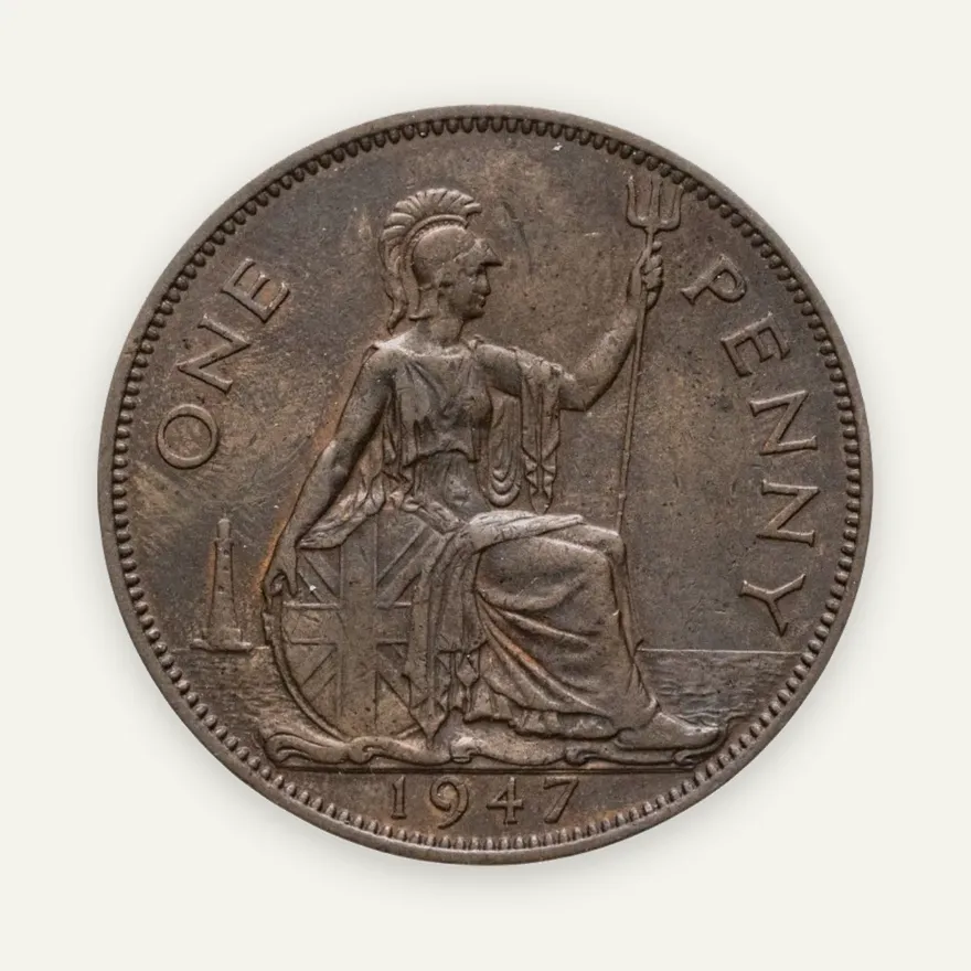 Великобритания 1 пенни (penny) 1947, аверс