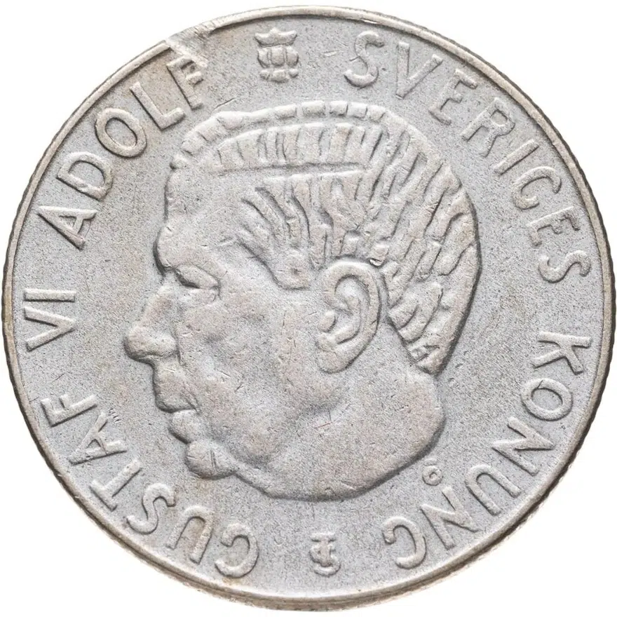 Швеция 1 крона (crown) 1956, аверс