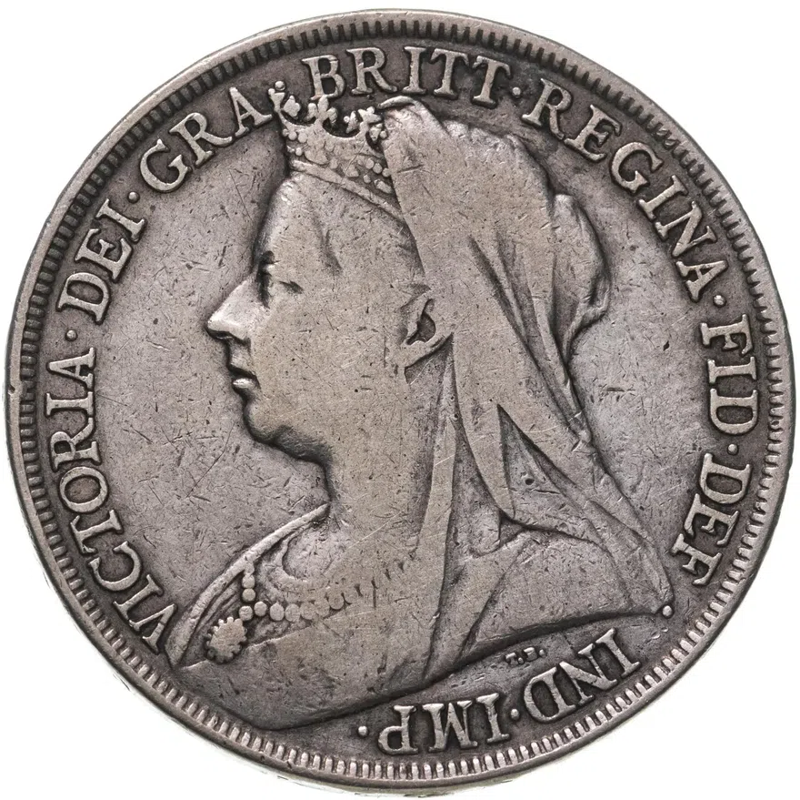 Великобритания 1 крона (crown) 1894   Дата на гурте LVIII