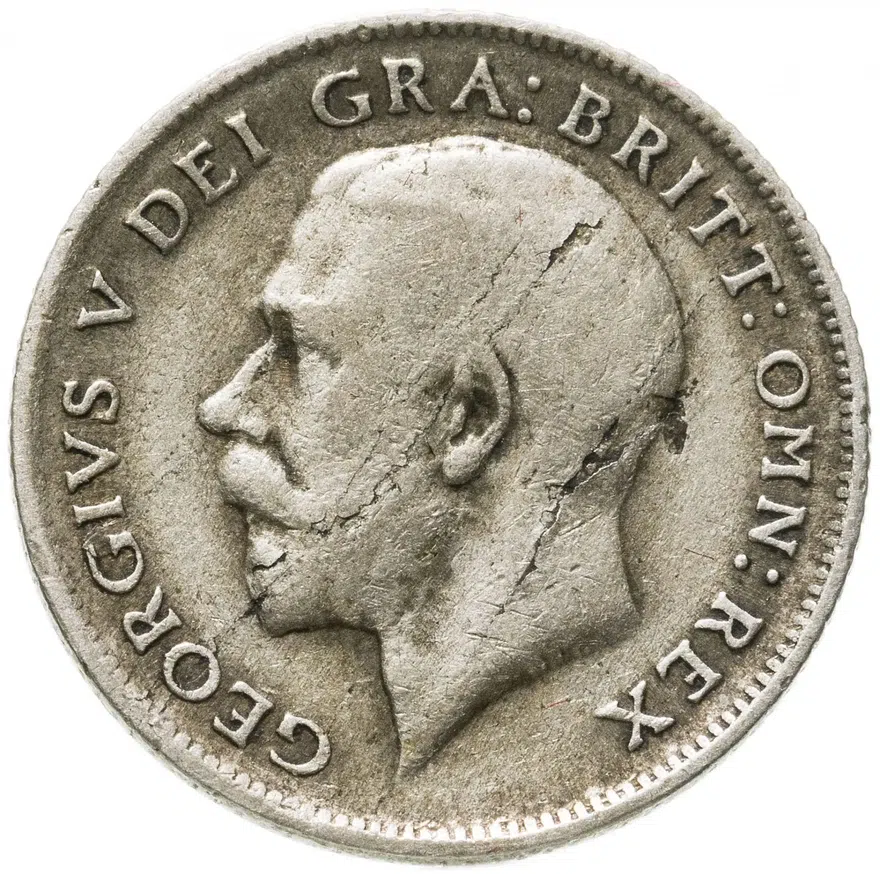 Великобритания 6 пенсов (pence) 1920, аверс