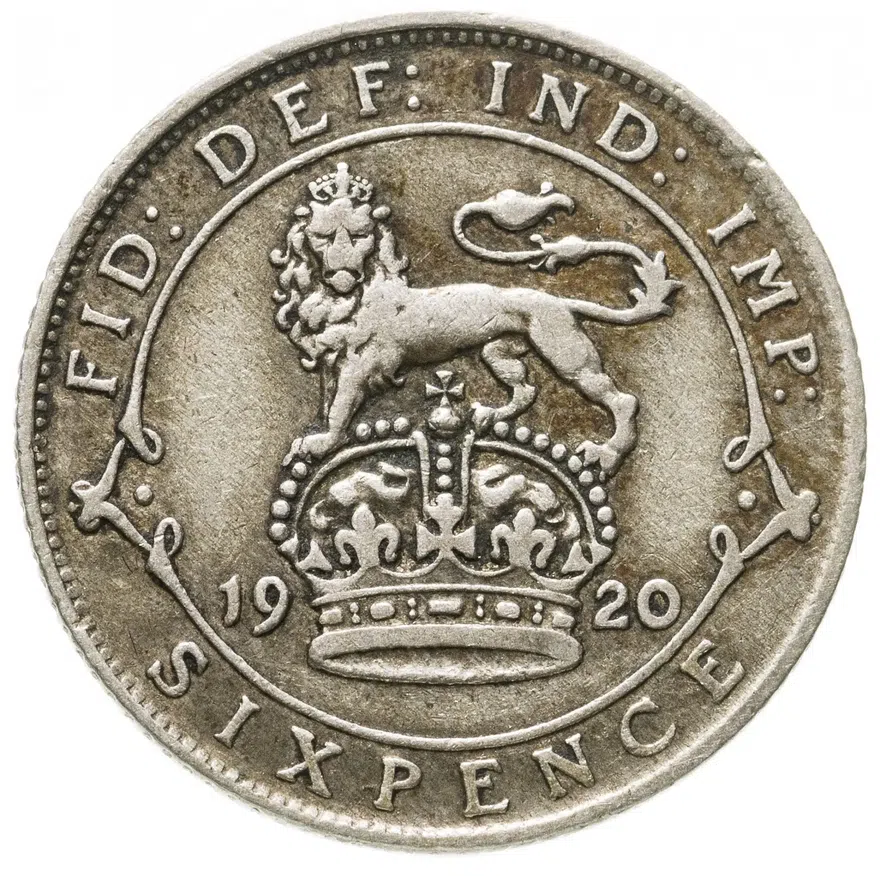 Великобритания 6 пенсов (pence) 1920, реверс