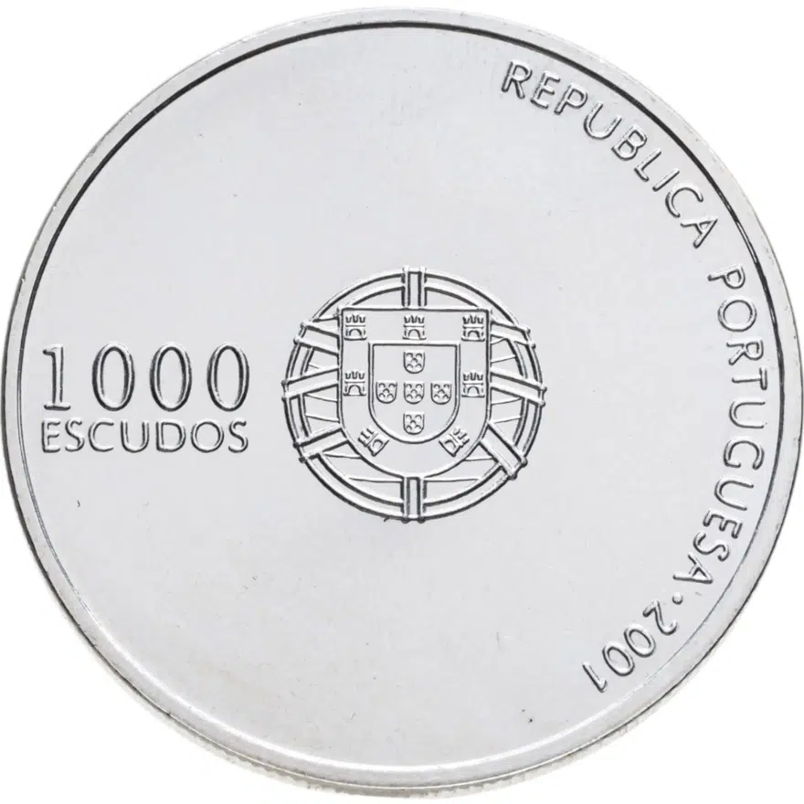 Португалия 1000 эскудо (escudos) 2001 "Чемпионат Европы по футболу 2004", реверс