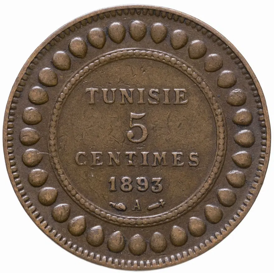 Тунис 5 сантимов (centimes) 1893