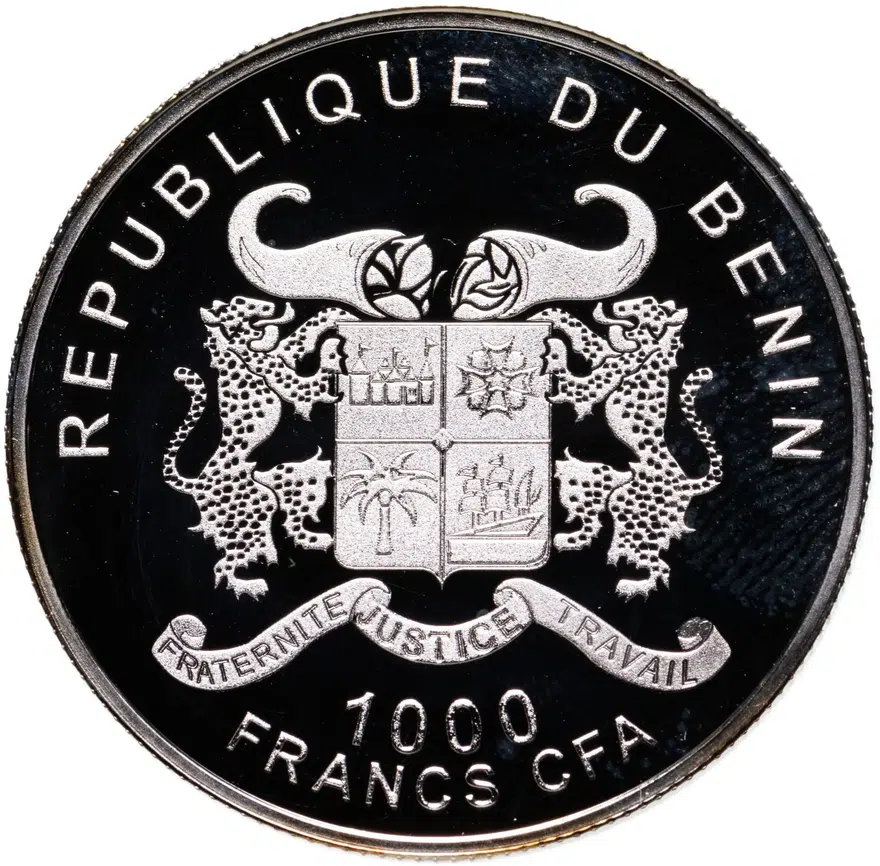 Бенин 1000 франков (francs) 2014  Восточный календарь - Год Лошади, реверс