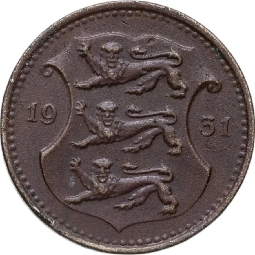 Эстония 10 сентов (senti) 1931, реверс