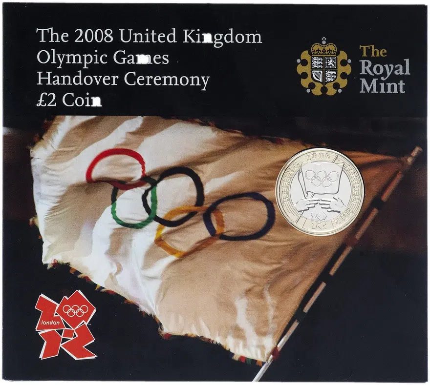Великобритания 2 фунта (pounds) 2008 "100 лет со дня проведения летних Олимпийских игр в Лондоне" в буклете, аверс