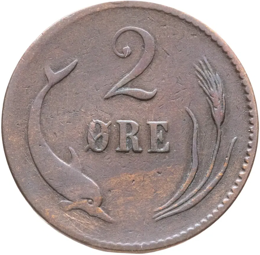Дания 2 эре (ore) 1875