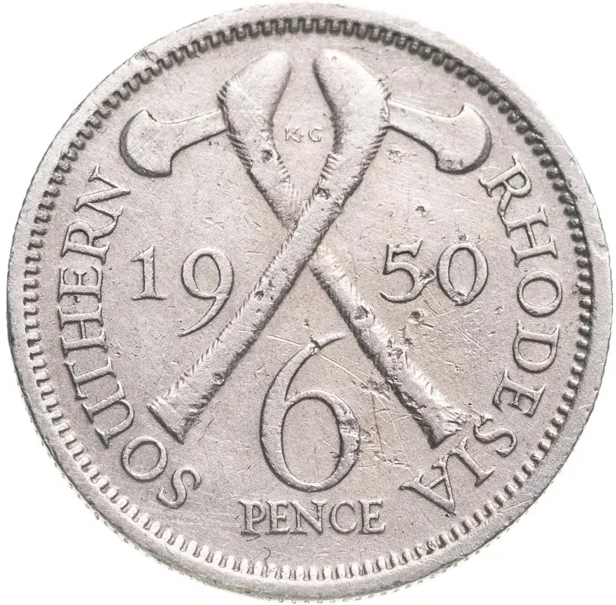 Южная Родезия 6 пенсов (pence) 1950