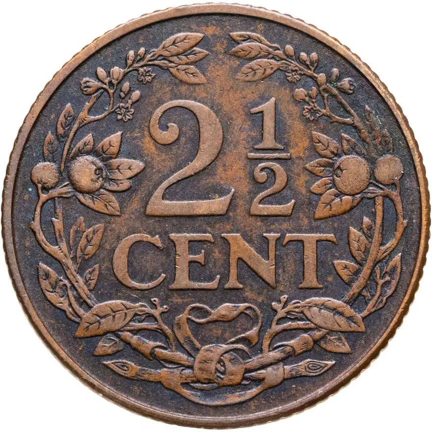 Нидерланды 2 1/2 цента (cent) 1929