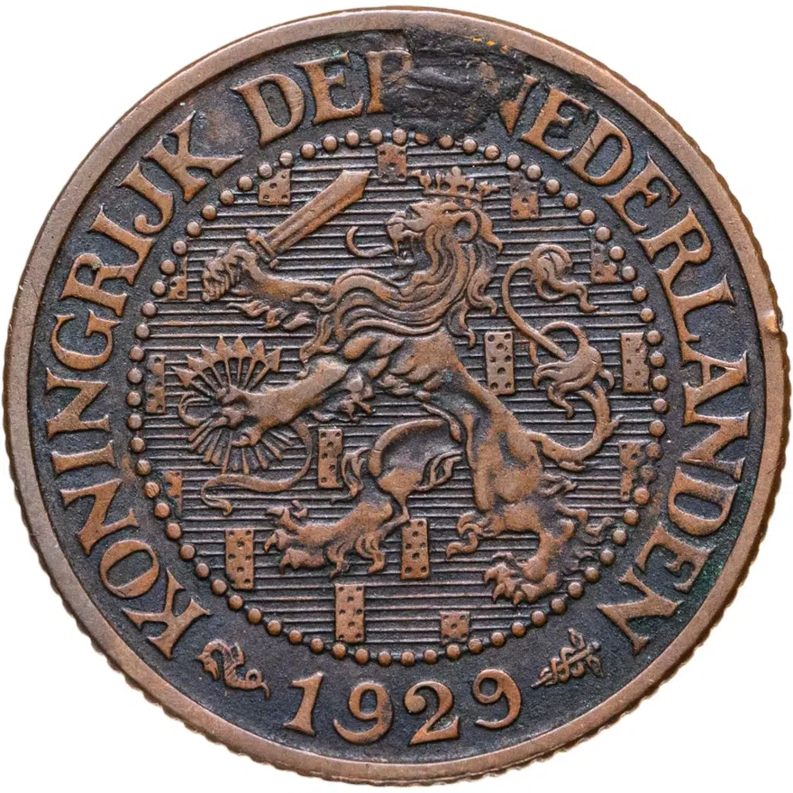 Нидерланды 2 1/2 цента (cent) 1929, реверс