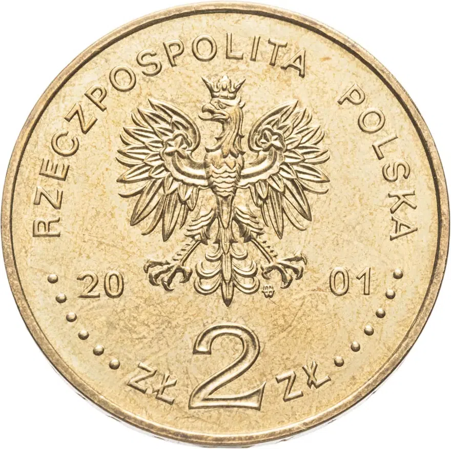 Польша 2 злотых (zlote) 2001  100 лет со дня рождения Стефана Вышинского, аверс