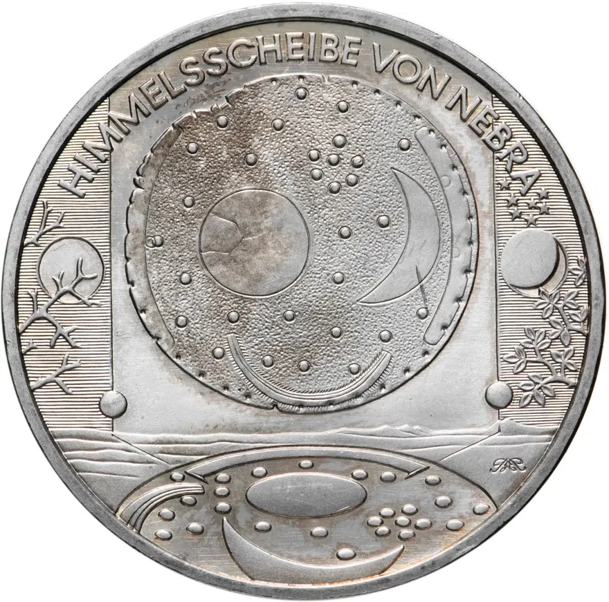 Германия 10 euro (евро) 2008 А "Небесный диск из Небры", аверс