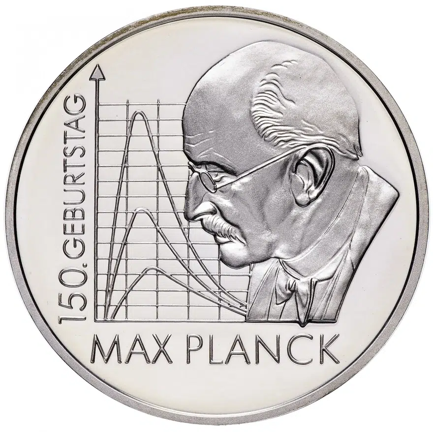 Германия 10 euro (евро) 2008 "150 лет со дня рождения Макса Планка"