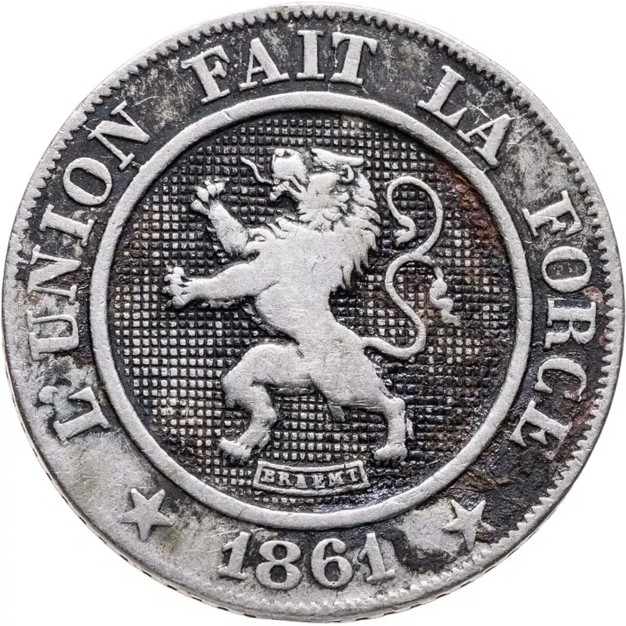 Бельгия 10 сантимов (centimes) 1861, реверс