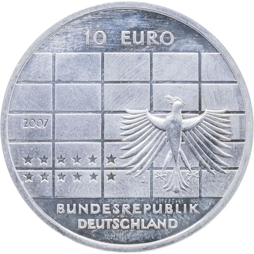 Германия 10 евро (euro) 2007 J "50 лет Немецкому федеральному банку"
