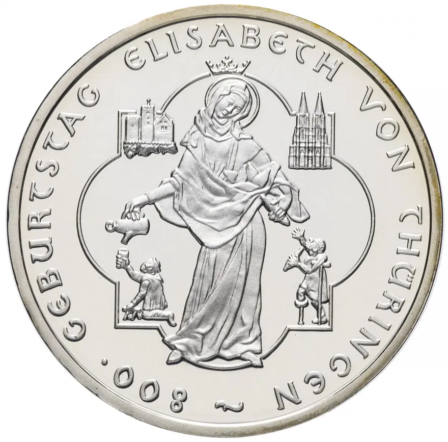 Германия 10 euro (евро) 2007 "800 лет со дня рождения Елизаветы Венгерской (Тюрингской)"