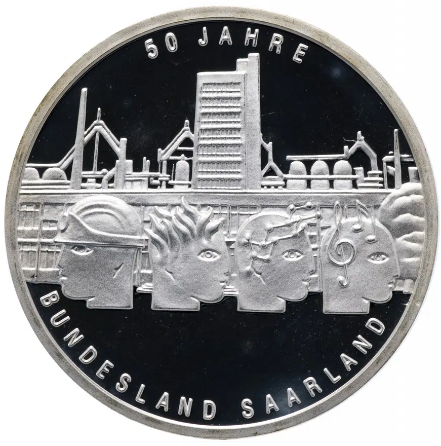 Германия 10 euro (евро) 2007 "50 лет федеральной земле Саар" G